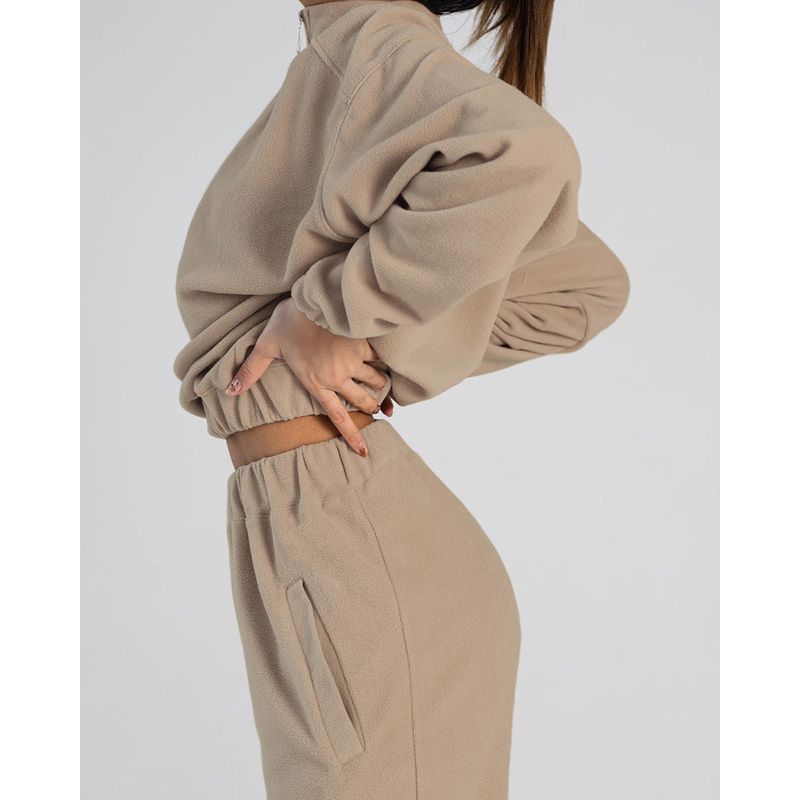 

Women Casual Two-Piece Set Fashion Fall and Winter Women Hooded Casual Sweatshirt Suit Two-piece Set Women Khaki L