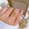 [Real Gold Electroplating] Temperament Advanced Sense Zircon Super Flash Ring Women'S Opening Can Be Adjusted And Simple