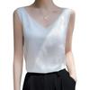 2023 Summer Women's V-Neck Silk Satin Camisole with Draped Silhouette