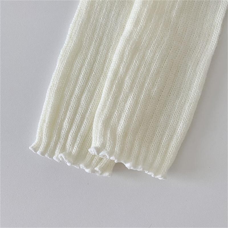 Lolitas Plush Ball Ruffle Frilly Leg Warmers Knitted Leg Sleeves Goth Crochet Ankle Heap Socks JK Uniform Foot Cover