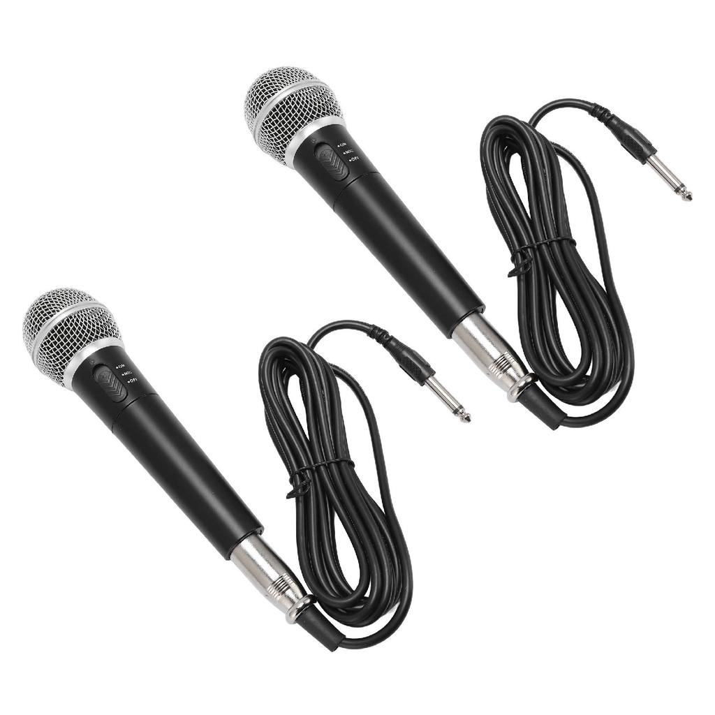 2PCS Wireless Microphone Set ABS Dual Handheld Dynamic Mic System with Receiver for Singing Karaoke