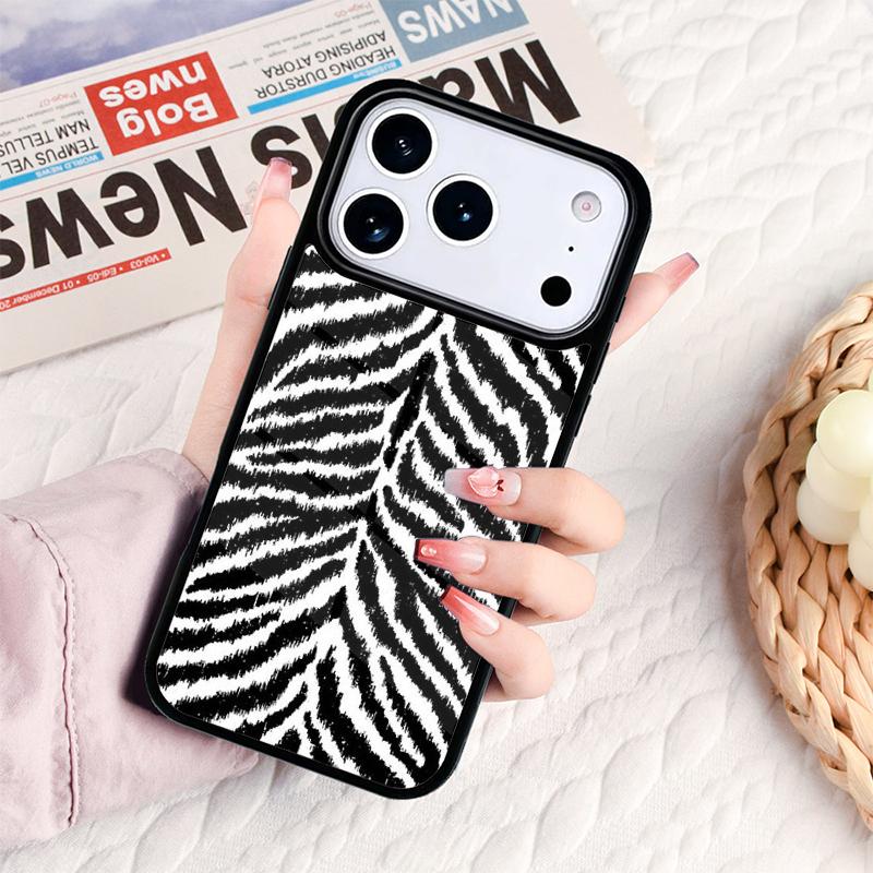zebra print clip art silicone soft side Phone Case For IPhone 17 16e 15 14 13 12 11 Pro Max Air Mini Soft Protective Cover