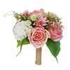Artificial Flowers Bouquet Mixed Faux Roses Hydrangea Flower with Stems for Wedding Party Centerpiece Floral Arrangement Table Vase Decor
