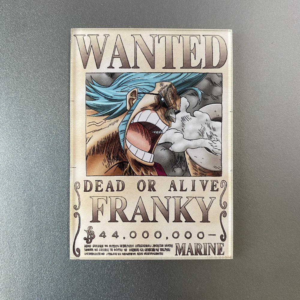 Kreativní magnet s plakátem Wanted z One Piece - Anime Kreslená Dekorace na ledničku & Samolepka na vzkazy