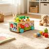 Farm Animal Sorting Box Educational Wooden Toy with Wheels FarmThemed Learning for