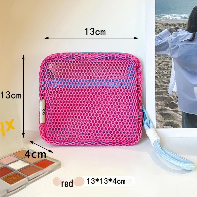 Kompakte Dopamin-Mesh-Tofu-Make-up-Tasche - Atmungsaktive Aufbewahrung für Kosmetik und Lippenstift für unterwegs