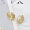 Fashion Zirconia U Shape Huggie Hoop Earrings For Women Geometric Ear Buckle Bridal Wedding Engagement Earrings Daily Jewelry