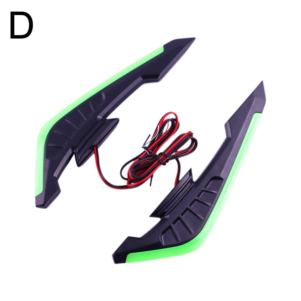 2Pcs Motorcycle Front Side Spoiler Winglets Aerodynamic Wing Set Fixed Wind Wings with LED Light and Adhesive Decoration Sticker