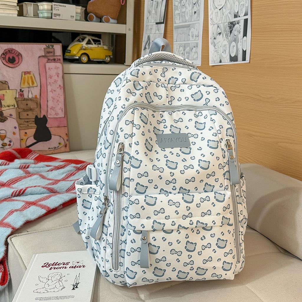 Schoolbag high-value backpack female Japanese ins sweet and cute cartoon print primary and secondary school students 3rd to 5th grade backpack
