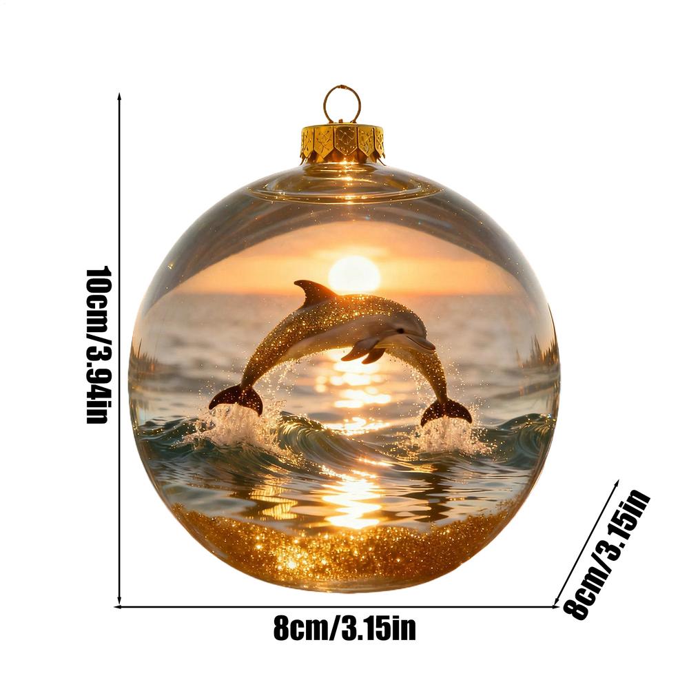 3D Animal Ball Christmas Decoration Acrylic 3D Wildlife Wonder Decorations Ocean And Forests Biology Christmas Decoration