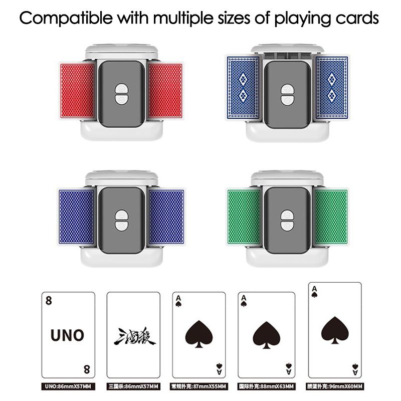 Poker Kort Automatisk Kortblandare 1200mAh Uppladdningsbar Elektrisk Blandningsmaskin Poker Enhet för Hemmabjudning Camping Spel