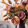 Artificial Flower Bouquets Artificial Leaf Plant In Metal Vase for Thanksgiving Halloween Wedding Festival Decoration