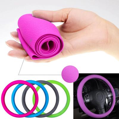 Araba Styling Evrensel Silikon Direksiyon Simidi Eldiven Kılıfı Doku Yumuşak Çok Renkli Silikon Aksesuarlar.