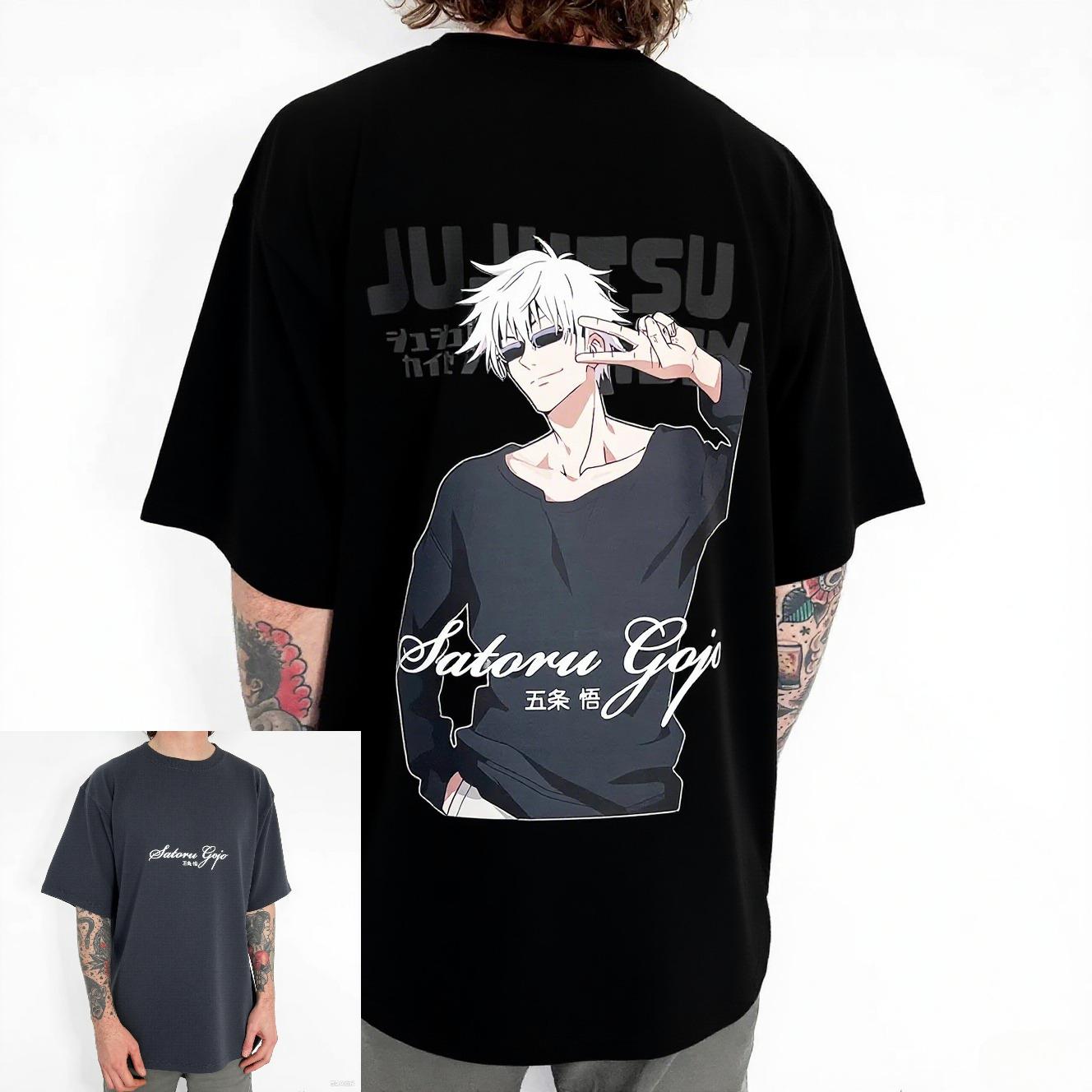 

2026 Лето Новое Поступление Аниме Футболка Jujutsu Kaisen Сатору Годжо Мужская Футболка Детская/Взрослая Стандартный Размер Спортивная Одежда 4XL