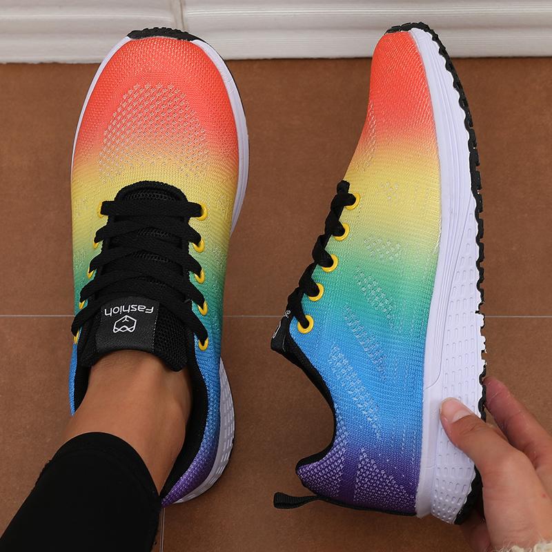 Women's Vegan Mesh Sports Shoes Trendy Luxury Brand Non Slip Flat Shoes Comfortable Track Field Jogging Neutral Casual Shoes