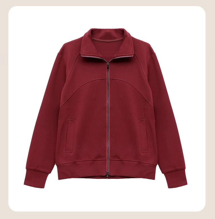 2025 Versatile Women's Stand-up Collar Double Zipper Cardigan: Casual Long Sleeve Sports Jacket