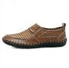 Men's Breathable Crocodile Pattern Mesh Shoes, Genuine Leather, Large Size, Summer Collection.