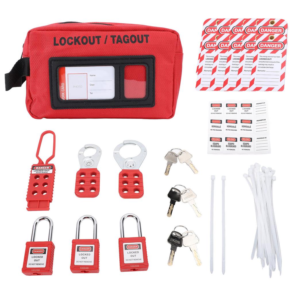 Lockout Tagout Kit Impact Resistant Anti Tampering Electrical Safety Lock Out Tag Out Kit