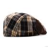 Autumn new hat men's plaid beret retro cap women's casual forward hat winter newsboy hat warm tide