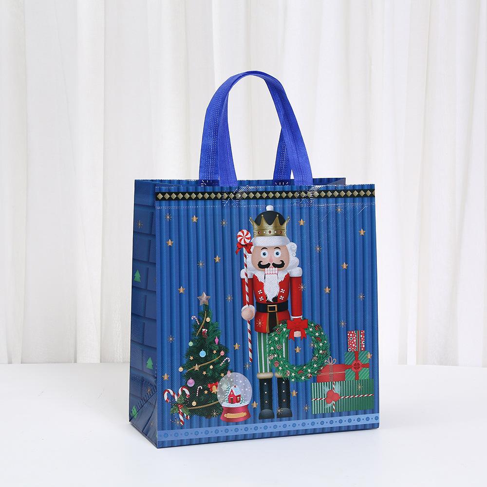 Christmas Gift Bag Elegant Non-Woven Fabric Tote Bag Foldable Gift Storage Waterproof Bag Shopping Bag for New Year Christmas