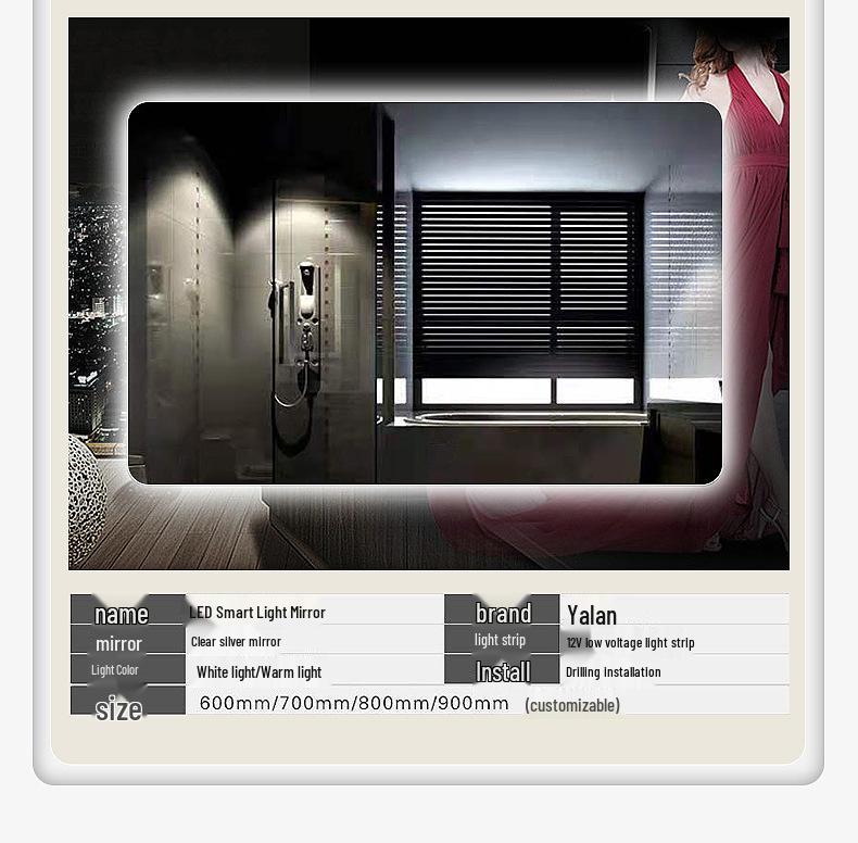 Modern Minimalist Multifunctional Smart Bathroom Mirror with Defogging and Light