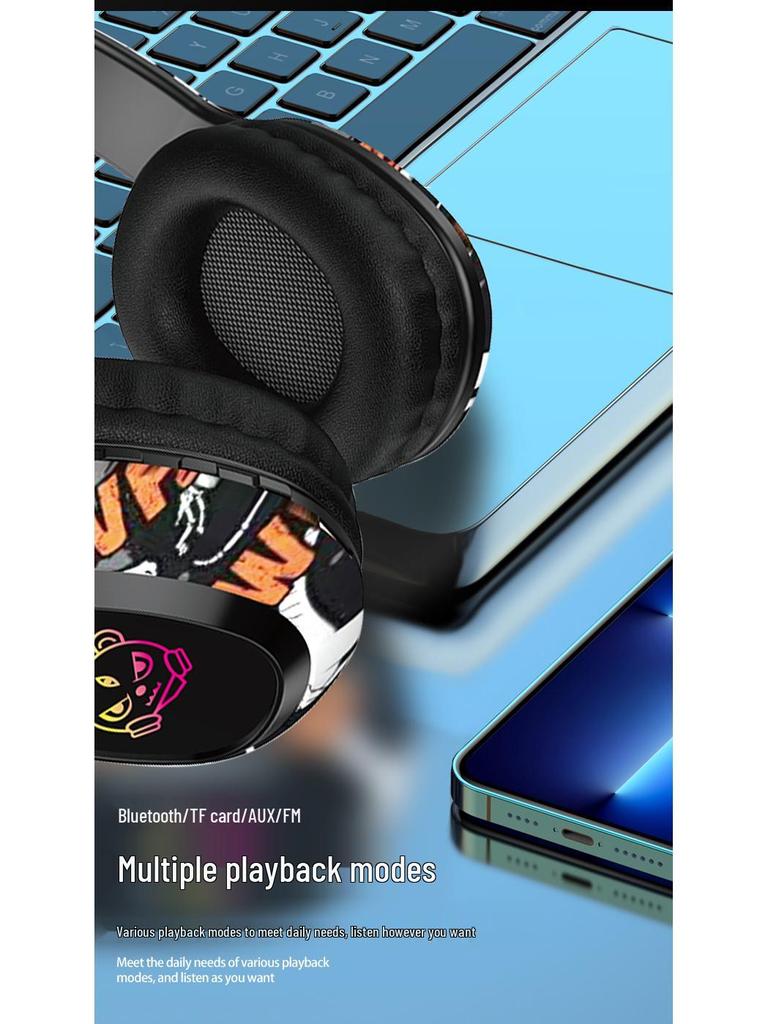 Graffiti P95 LED Head-mounted Bluetooth Earphones with Long Battery Life - True Wireless for Sports and Music