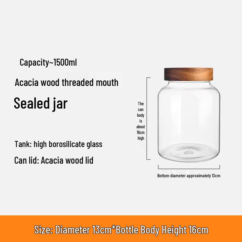 ME Glass Spiral Lid Kitchen Storage Jar