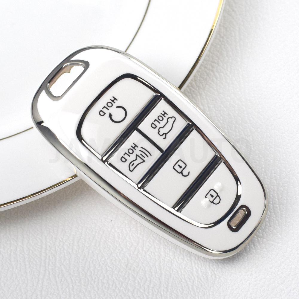 5 Buttons TPU Car Key Case For Hyundai Sonata Palisade Tucson Staria Loniq Santa Fe Nexo Key Cover Holder Protector Key Chains