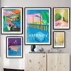 David Hockney Colorful Modern Abstract Nordic Posters, Art Canvas Painting and Prints, Wall Pictures for Living Room Decor