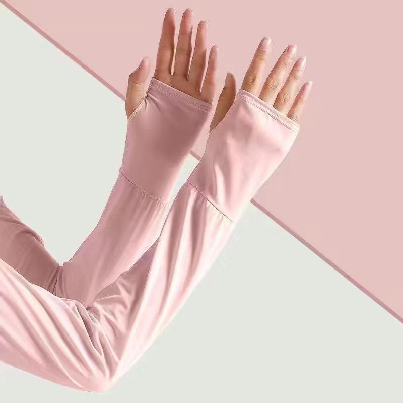 

Защита от солнца Тонкий дышащий ледяной шелковый материал Рукава рукава анти-УФ Ледяные рукава для спорта на открытом воздухе Бег Велоспорт Унисекс Рукава рукава розовый