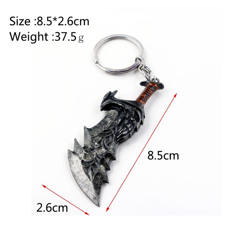 Von Gott Krieg 4 Kratos 3D Kopf Schlüsselanhänger Leviathan Axt Schlüsselanhänger Ring Metall Schmuck