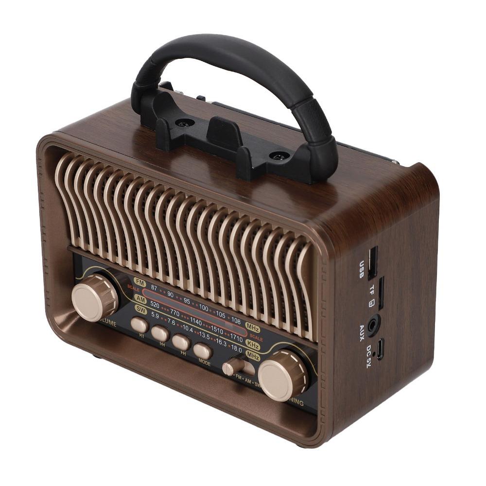 Wood Grain Full Band Radio Bluetooth 5.4 Retro Radio Portable Bluetooth Speaker  Home Use
