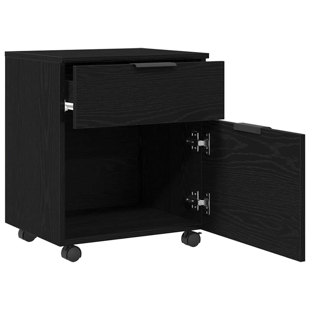 Filing Cabinet Black Oak Look 45 x 38 x 54 cm Engineered Wood