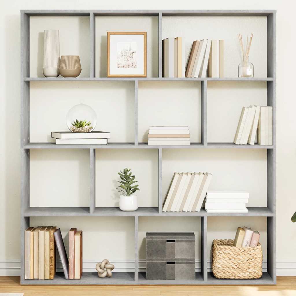 Bookshelf Concrete Grey 132 x 29 x 141.5 cm Engineered Wood