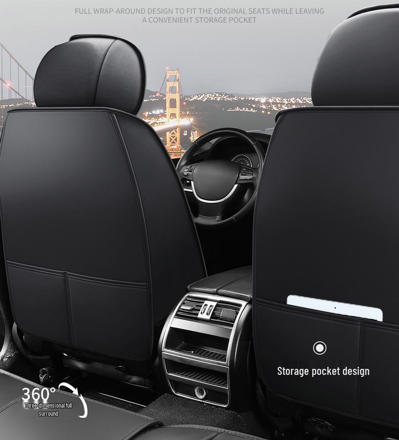 Nappa Leather Full Coverage Car Seat Cover - Five-Seat Cushion for All Seasons