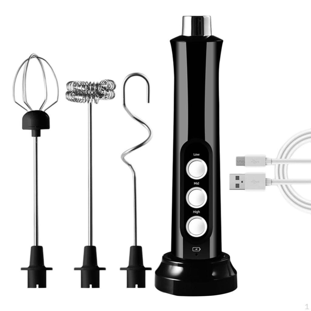 Electric Milk Frother Multipurpose High Speed Rechargeable Kitchen Tool Whisk Foamer