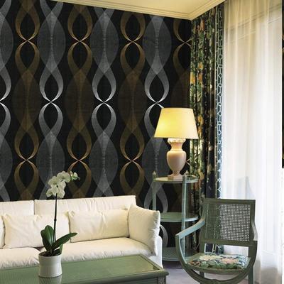 Black PVC Striped Self-adhesive Wallpaper Moisture-proof Living Room TV Home Decoration Background Wall Self-adhesive Sticker