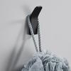 1Pc Fashion Hole-free Black Clothes Hook Space Aluminum White Clothes Hook Wall Hanging Wall Bathroom Coat Hook Single Hook