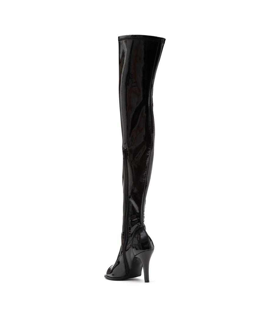 Bottes Hautes Ouvertes à Talons SsimeEZ (Vernis noir)