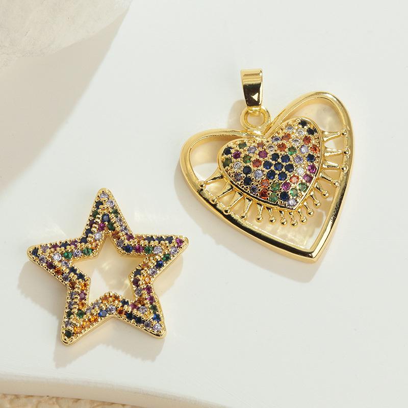 Classic Five-Pointed Star Zircon Pendant for DIY Jewelry - Bracelet & Necklace Accessories