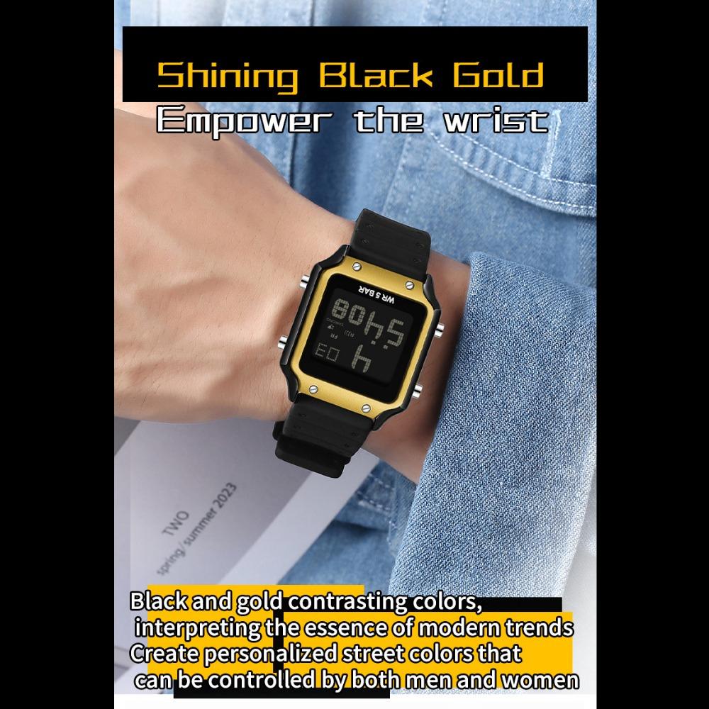 SANDA Electronic Watch Multifunctional Waterproof Sports Electronic Watch Fashion Trend Silicone Band Electronic Watch