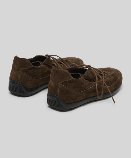 [WETHEROAD] Lazy Suede Racing Sneakers Washed Brown WTRD3116