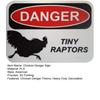 Chicken Hazard Sign 3D Printed Chick Danger Sign Indoor Outdoor Home Farm Garden Decorative Tiny Raptors Warning Sign
