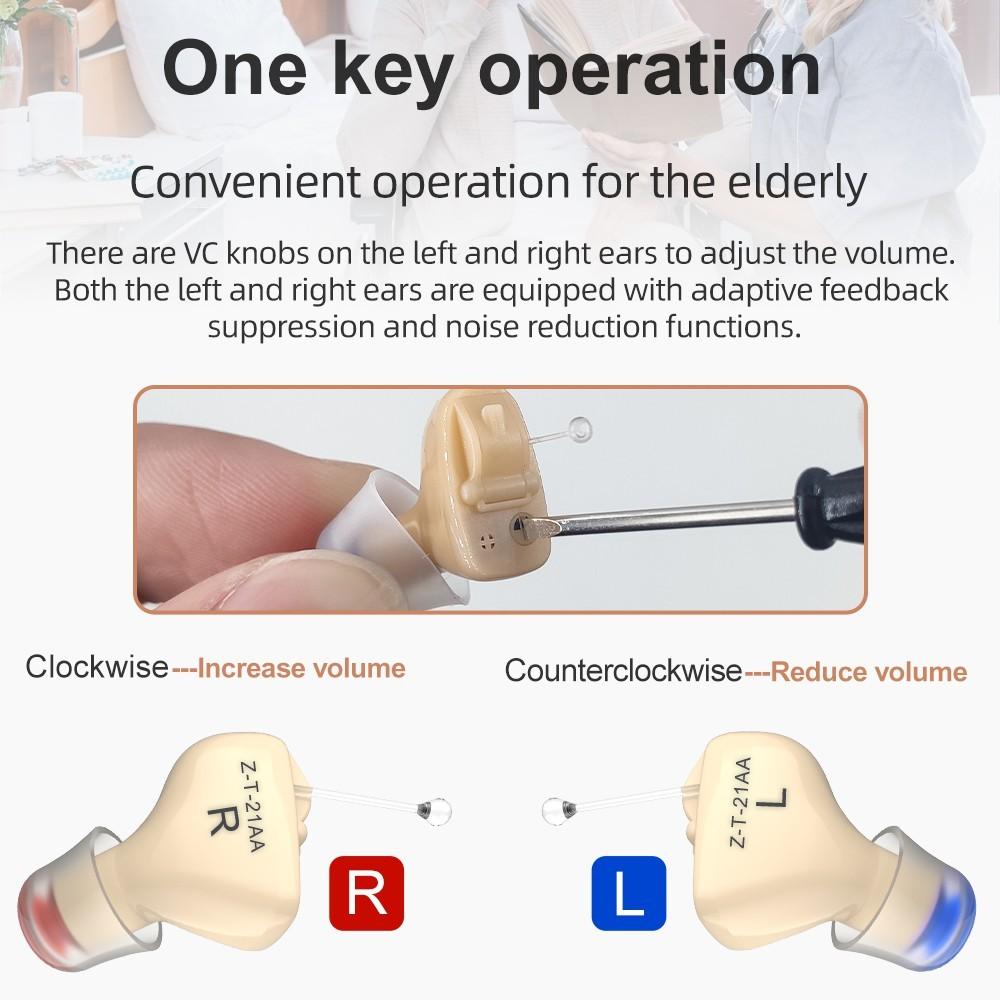 Professional Mini Size In-Ear Hearing Amplifier Audiphone Rechargeable Sound Enhancer Digital Invisible Hearing Aid