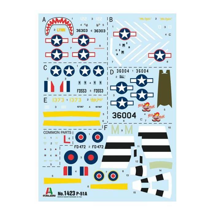 Italeri - maquette avion north american p-51a mustang italeri 1423 1/72ème maquette char promo - ref : 13046