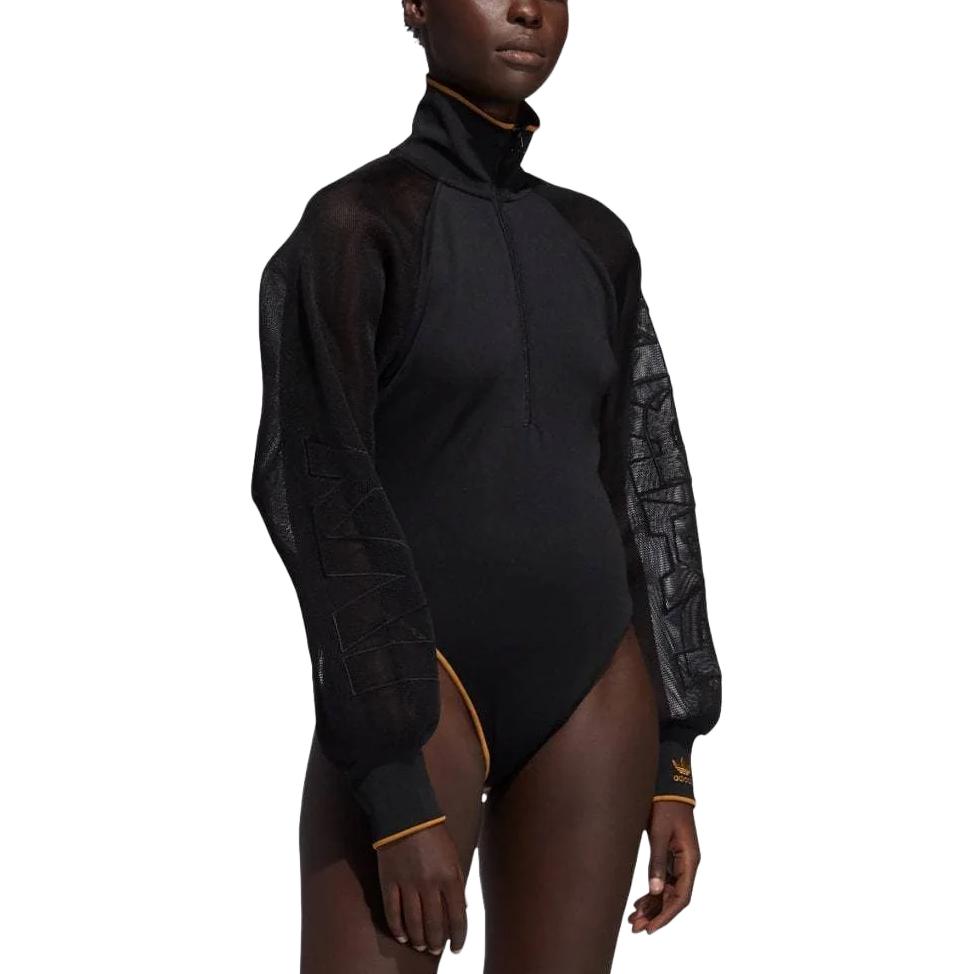 Adidas Originals X Ivy Park Collaboration Beyonce Casual Sports High Neck Jumpsuit Women jumpsuit Black GM8714