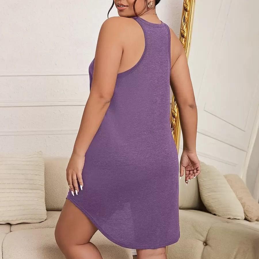 1011 European beautiful women summer solid color U-neck sleeveless sling vest dress casual versatile short skirt nightdress