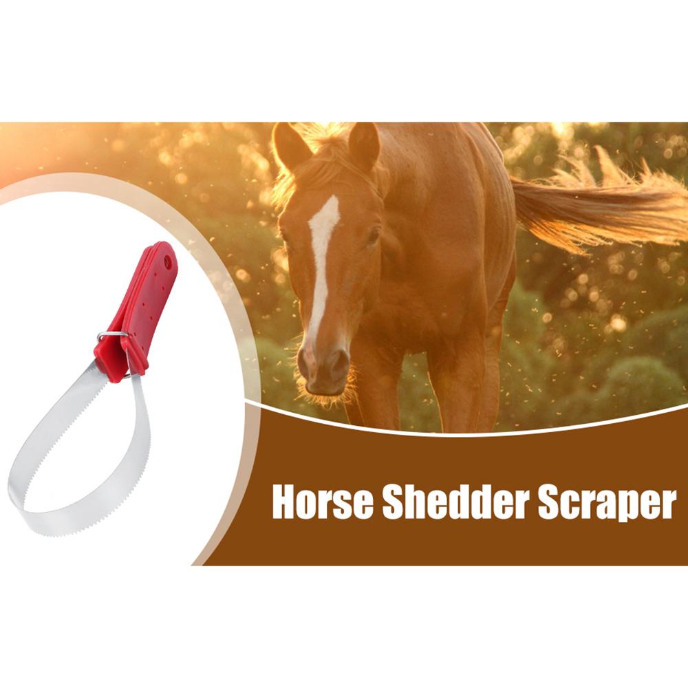 Stainless Steel Horse Sweat Scraper Itching Relief Grooming Shedding Tool with Teeth
