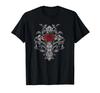 Gothic Rose Cross Graphic Tee Men's Breathable Cotton T-Shirt Short Sleeve Casual Top