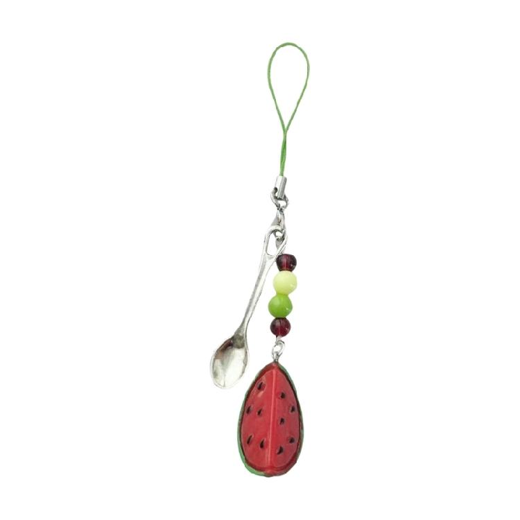 Artistics Watermelon Cheese Apples Phone Charm Keychain Sturdy Resin Craft for Bag Strap Accessories